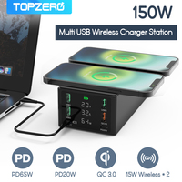 Stacja ładująca USB 150W podwójna ładowarka bezprzewodowa typ C QC3.0 PD 65W szybka ładowarka ładowarka USB do telefonu iPhone 13 X Xiaomi Laptop 1